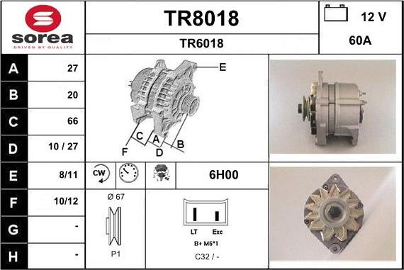 SNRA TR8018 - Alternatore autozon.pro