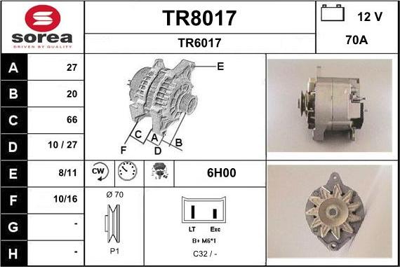 SNRA TR8017 - Alternatore autozon.pro