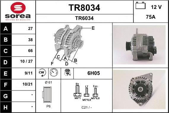 SNRA TR8034 - Alternatore autozon.pro