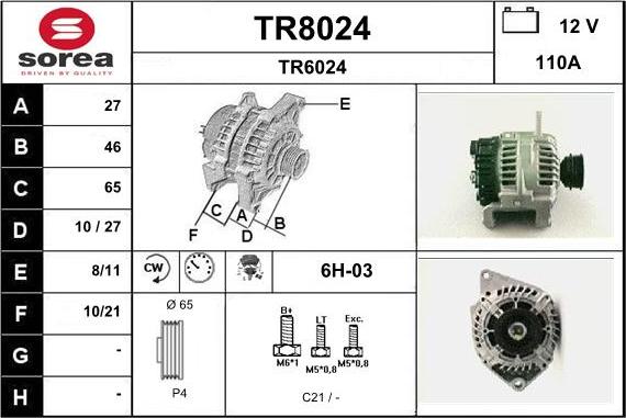 SNRA TR8024 - Alternatore autozon.pro