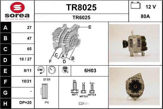 SNRA TR8025 - Alternatore autozon.pro