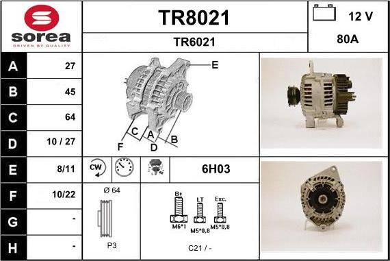 SNRA TR8021 - Alternatore autozon.pro