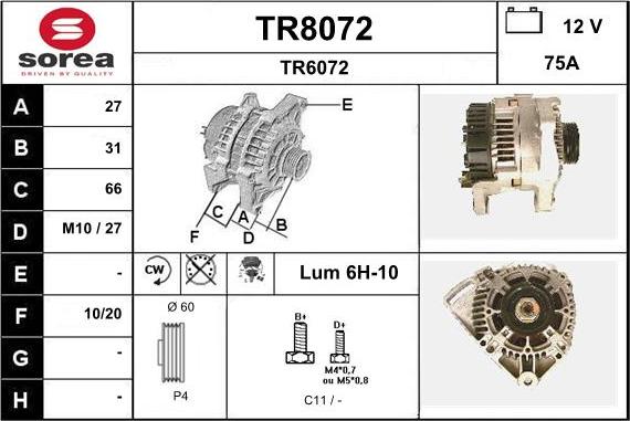 SNRA TR8072 - Alternatore autozon.pro