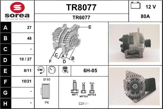 SNRA TR8077 - Alternatore autozon.pro