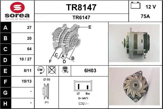 SNRA TR8147 - Alternatore autozon.pro