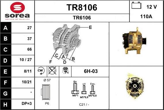 SNRA TR8106 - Alternatore autozon.pro