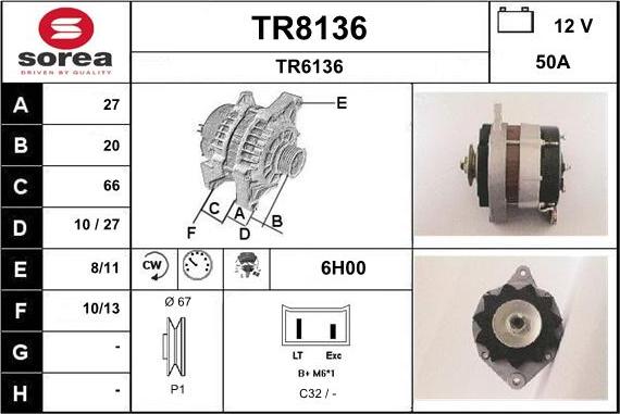 SNRA TR8136 - Alternatore autozon.pro