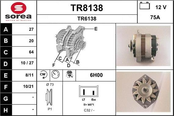 SNRA TR8138 - Alternatore autozon.pro