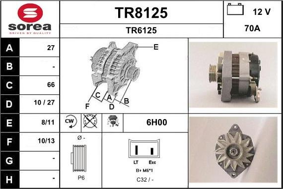 SNRA TR8125 - Alternatore autozon.pro