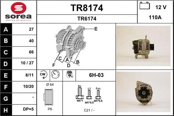 SNRA TR8174 - Alternatore autozon.pro