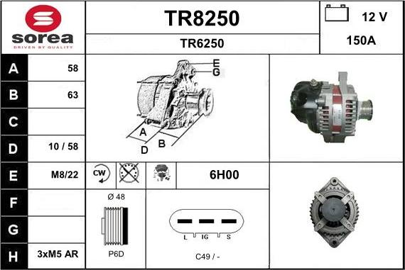 SNRA TR8250 - Alternatore autozon.pro