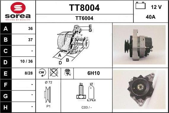 SNRA TT8004 - Alternatore autozon.pro