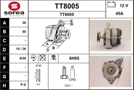 SNRA TT8005 - Alternatore autozon.pro