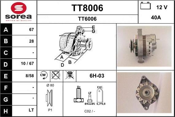 SNRA TT8006 - Alternatore autozon.pro