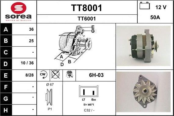 SNRA TT8001 - Alternatore autozon.pro