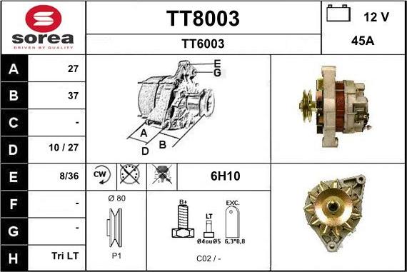 SNRA TT8003 - Alternatore autozon.pro