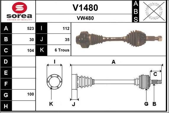 SNRA V1480 - Albero motore / Semiasse autozon.pro