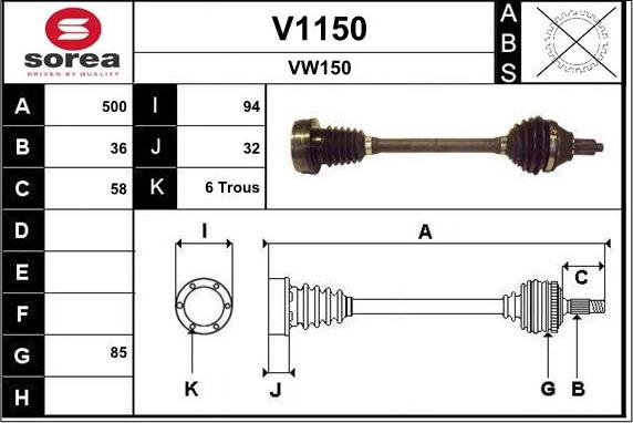 SNRA V1150 - Albero motore / Semiasse autozon.pro