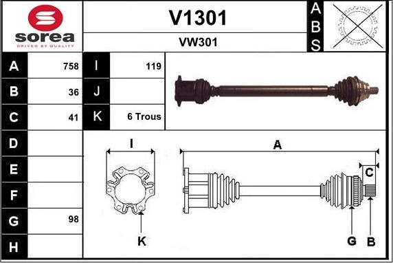 SNRA V1301 - Albero motore / Semiasse autozon.pro