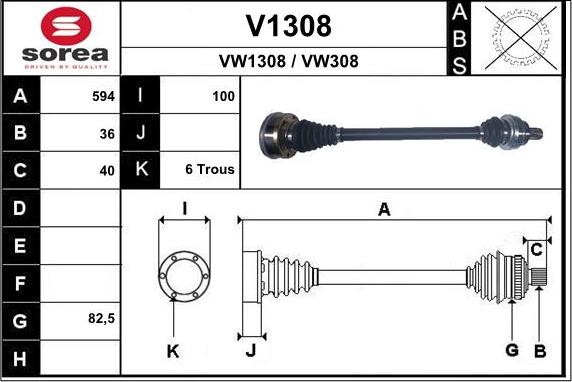 SNRA V1308 - Albero motore / Semiasse autozon.pro