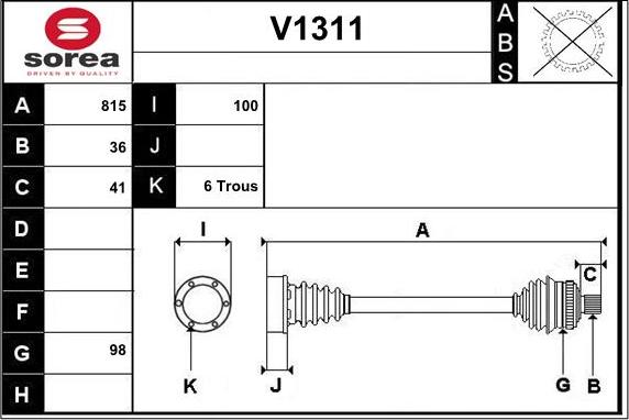 SNRA V1311 - Albero motore / Semiasse autozon.pro