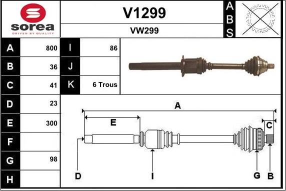 SNRA V1299 - Albero motore / Semiasse autozon.pro