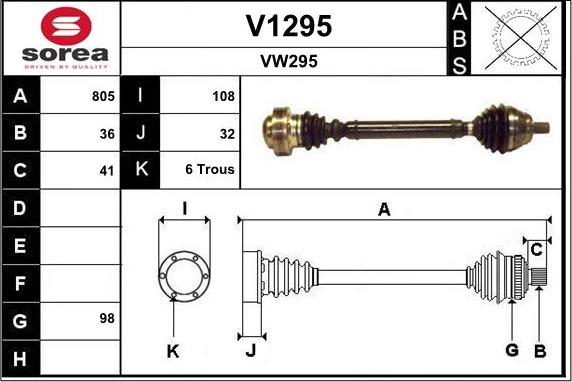 SNRA V1295 - Albero motore / Semiasse autozon.pro