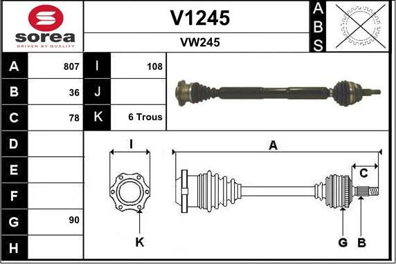 SNRA V1245 - Albero motore / Semiasse autozon.pro