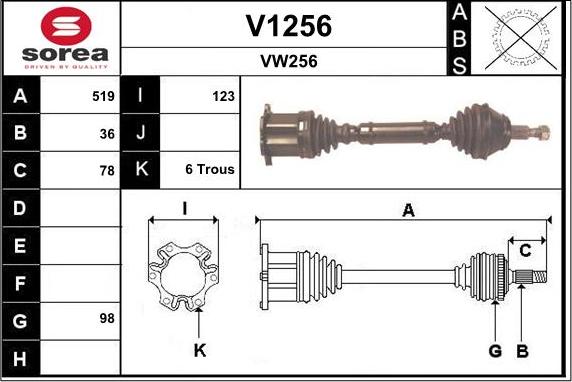 SNRA V1256 - Albero motore / Semiasse autozon.pro