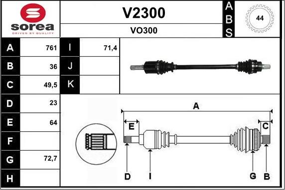 SNRA V2300 - Albero motore / Semiasse autozon.pro