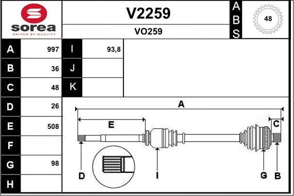 SNRA V2259 - Albero motore / Semiasse autozon.pro