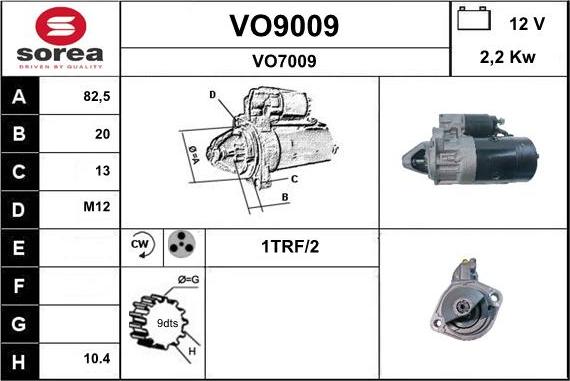 SNRA VO9009 - Motorino d'avviamento autozon.pro