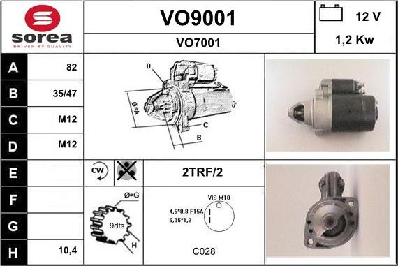 SNRA VO9001 - Motorino d'avviamento autozon.pro