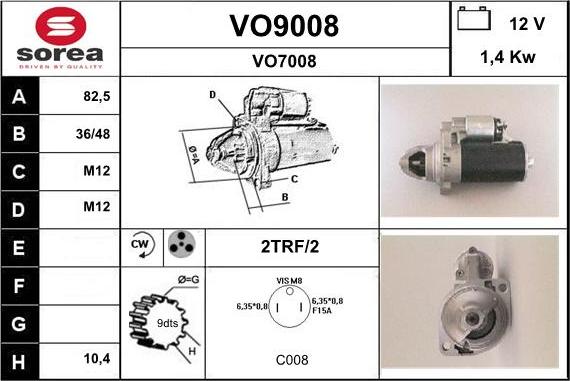 SNRA VO9008 - Motorino d'avviamento autozon.pro