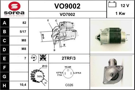 SNRA VO9002 - Motorino d'avviamento autozon.pro