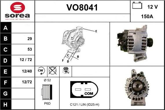 SNRA VO8041 - Alternatore autozon.pro