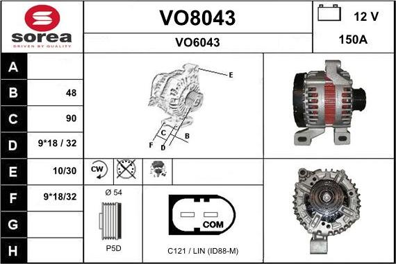 SNRA VO8043 - Alternatore autozon.pro