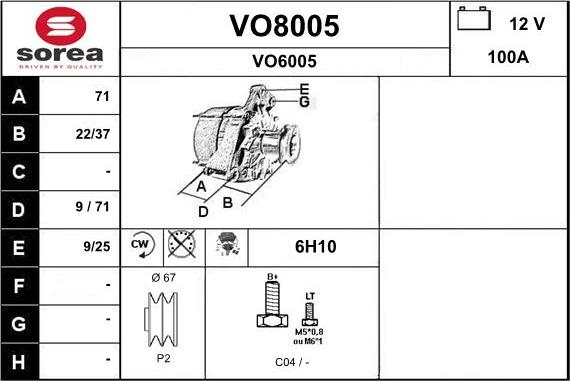 SNRA VO8005 - Alternatore autozon.pro