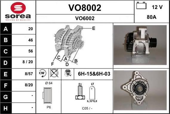 SNRA VO8002 - Alternatore autozon.pro