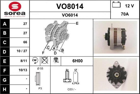 SNRA VO8014 - Alternatore autozon.pro