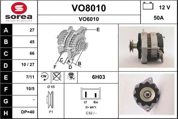 SNRA VO8010 - Alternatore autozon.pro