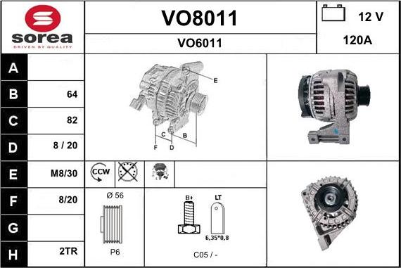 SNRA VO8011 - Alternatore autozon.pro