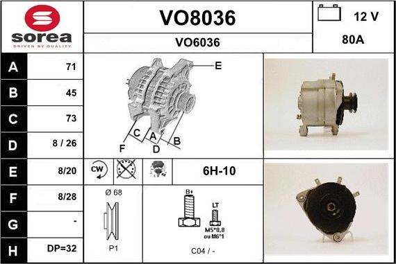 SNRA VO8036 - Alternatore autozon.pro