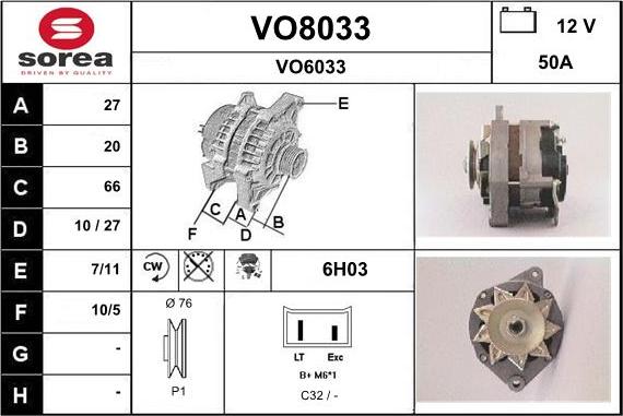 SNRA VO8033 - Alternatore autozon.pro