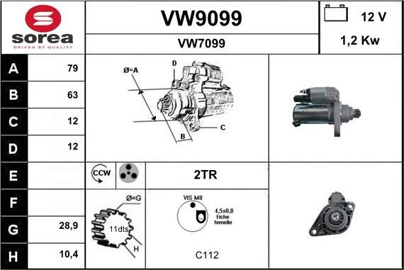 SNRA VW9099 - Motorino d'avviamento autozon.pro