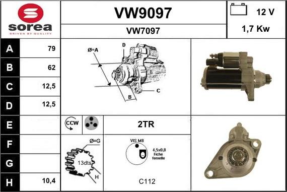 SNRA VW9097 - Motorino d'avviamento autozon.pro