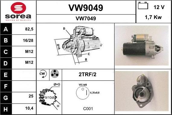 SNRA VW9049 - Motorino d'avviamento autozon.pro