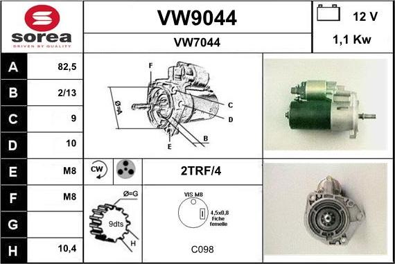 SNRA VW9044 - Motorino d'avviamento autozon.pro