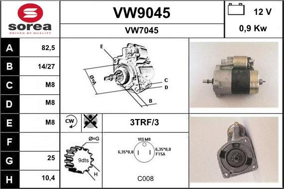 SNRA VW9045 - Motorino d'avviamento autozon.pro