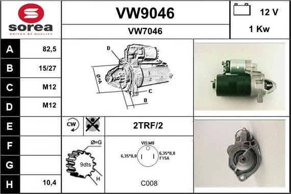 SNRA VW9046 - Motorino d'avviamento autozon.pro